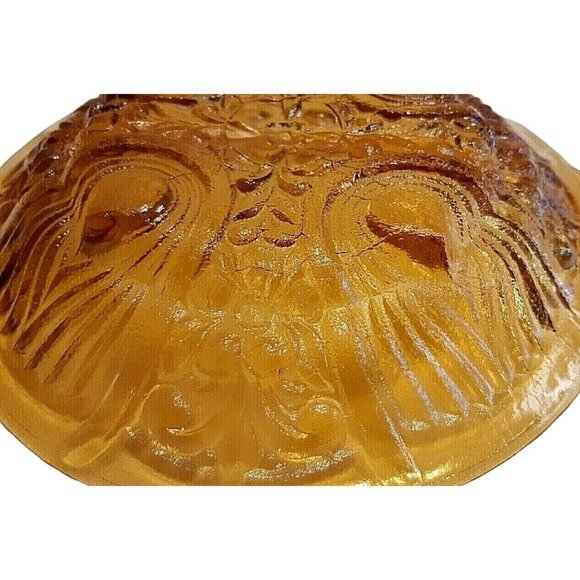 Indiana Glass Killarney Amber Round Divided Relish Candy Dish Decorative Celtic - Picture 3 of 4